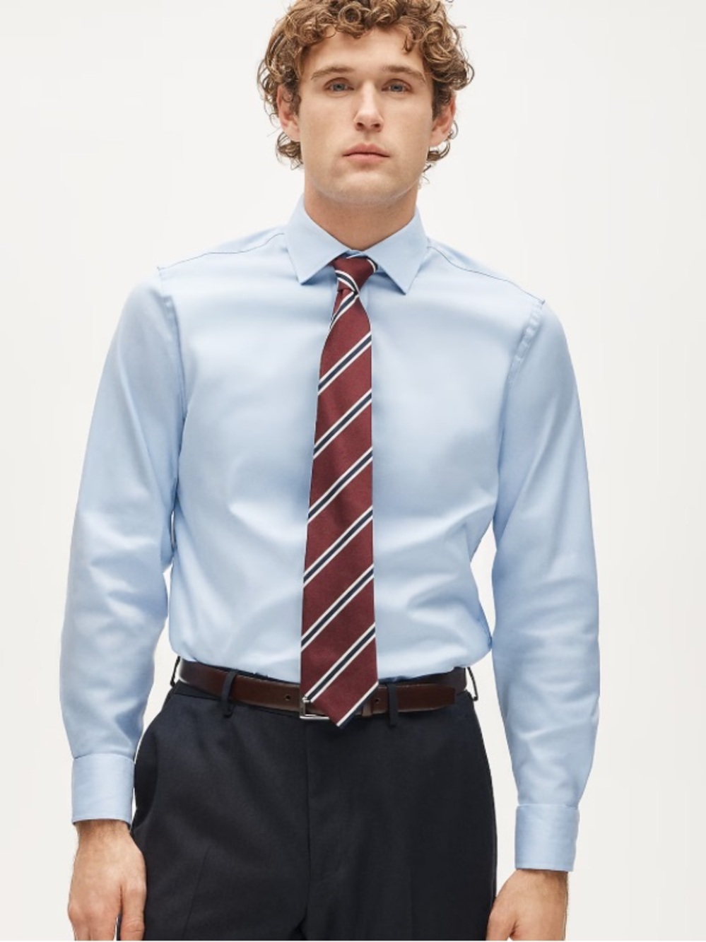 J crew light sky twill Bowery performance stretch dress shirt SLIM